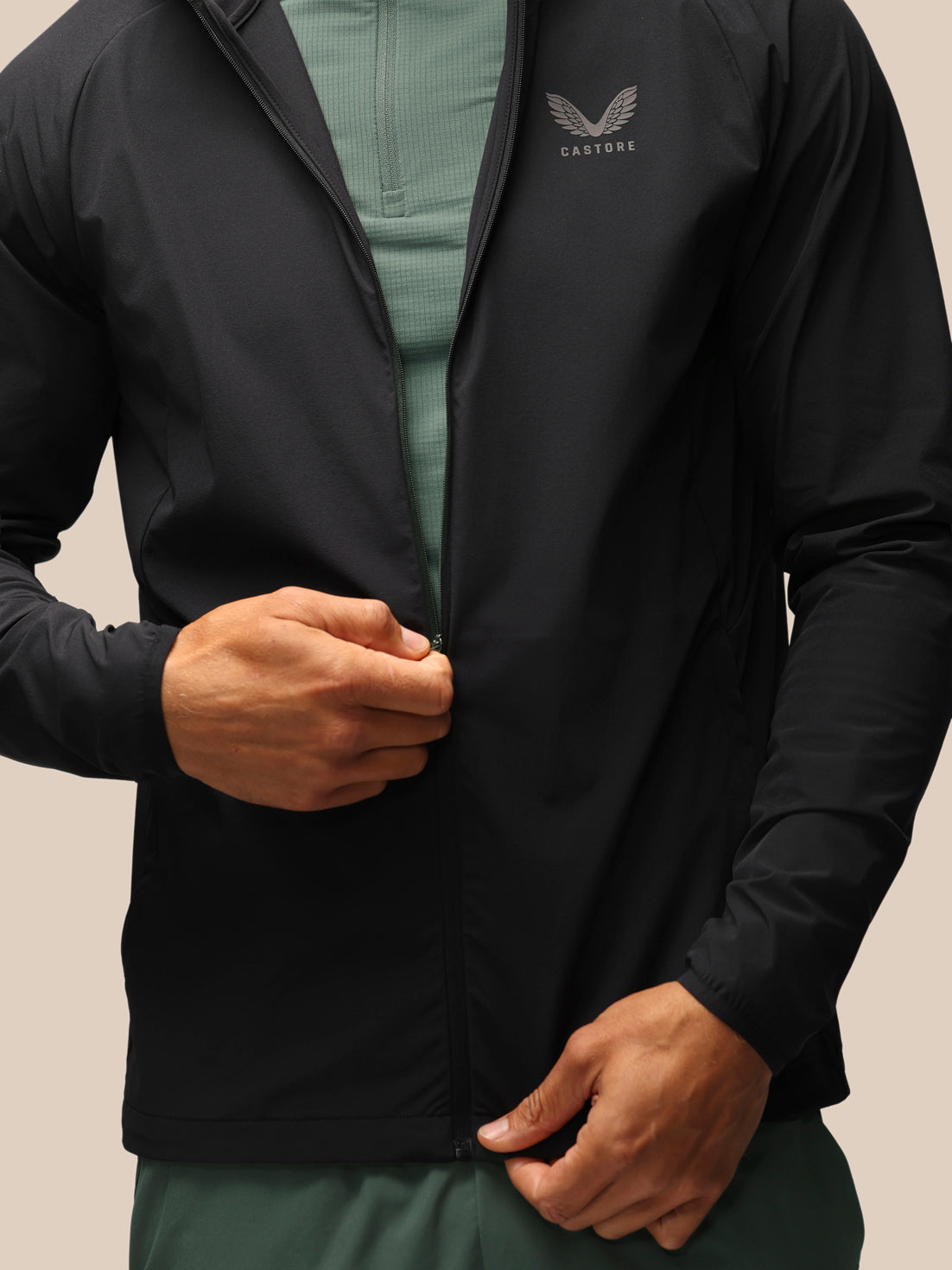 Cortavientos de manga larga Apex Slim Fit de hombre – Negro - Negro
