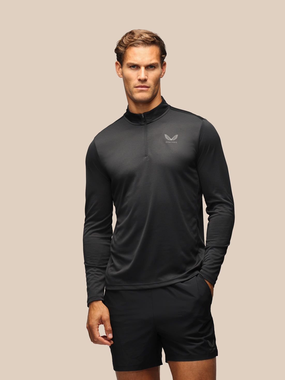Men's Adapt Long Sleeve Quarter Zip - Black - Black