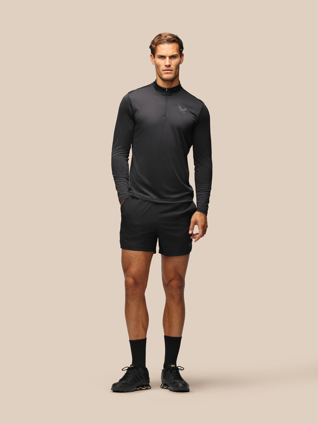 Men's Adapt Long Sleeve Quarter Zip - Black - Black