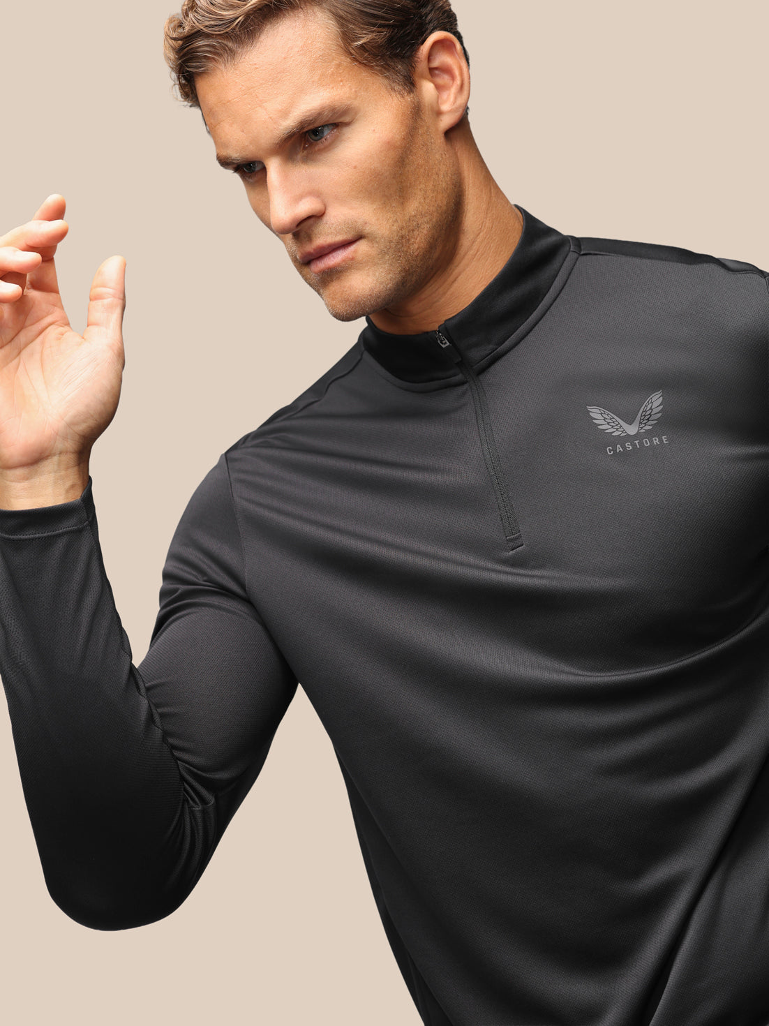 Men's Adapt Long Sleeve Quarter Zip - Black - Black