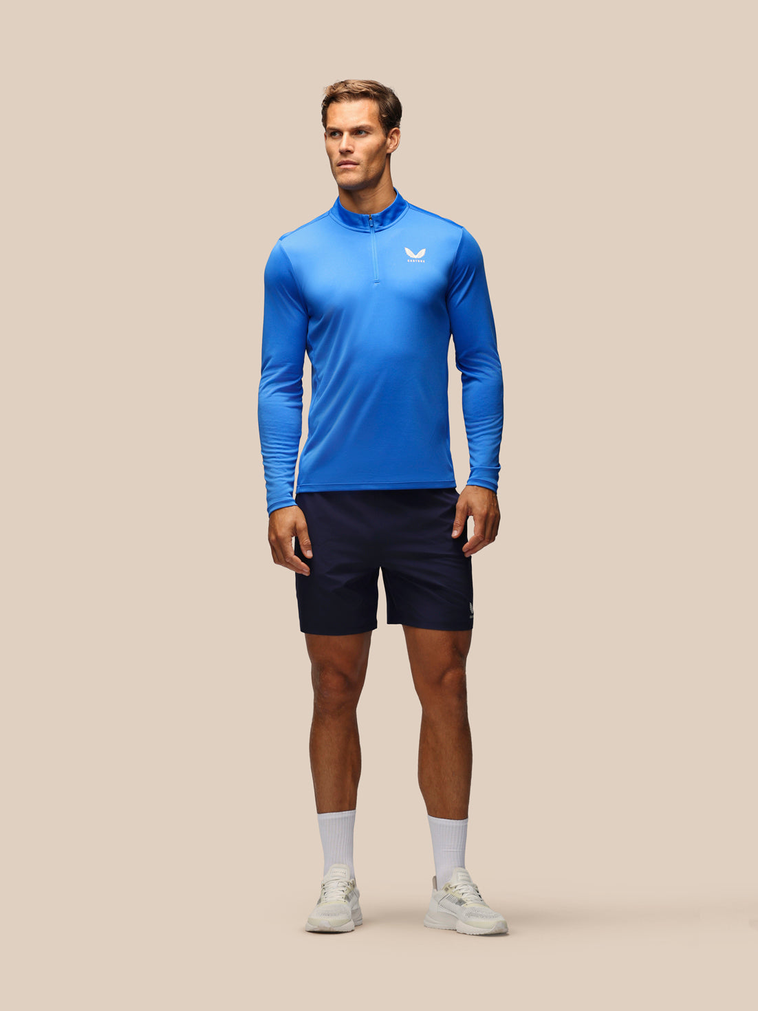 Men's Adapt Athletic Fit Long Sleeve Quarter Zip - Blue - Blue