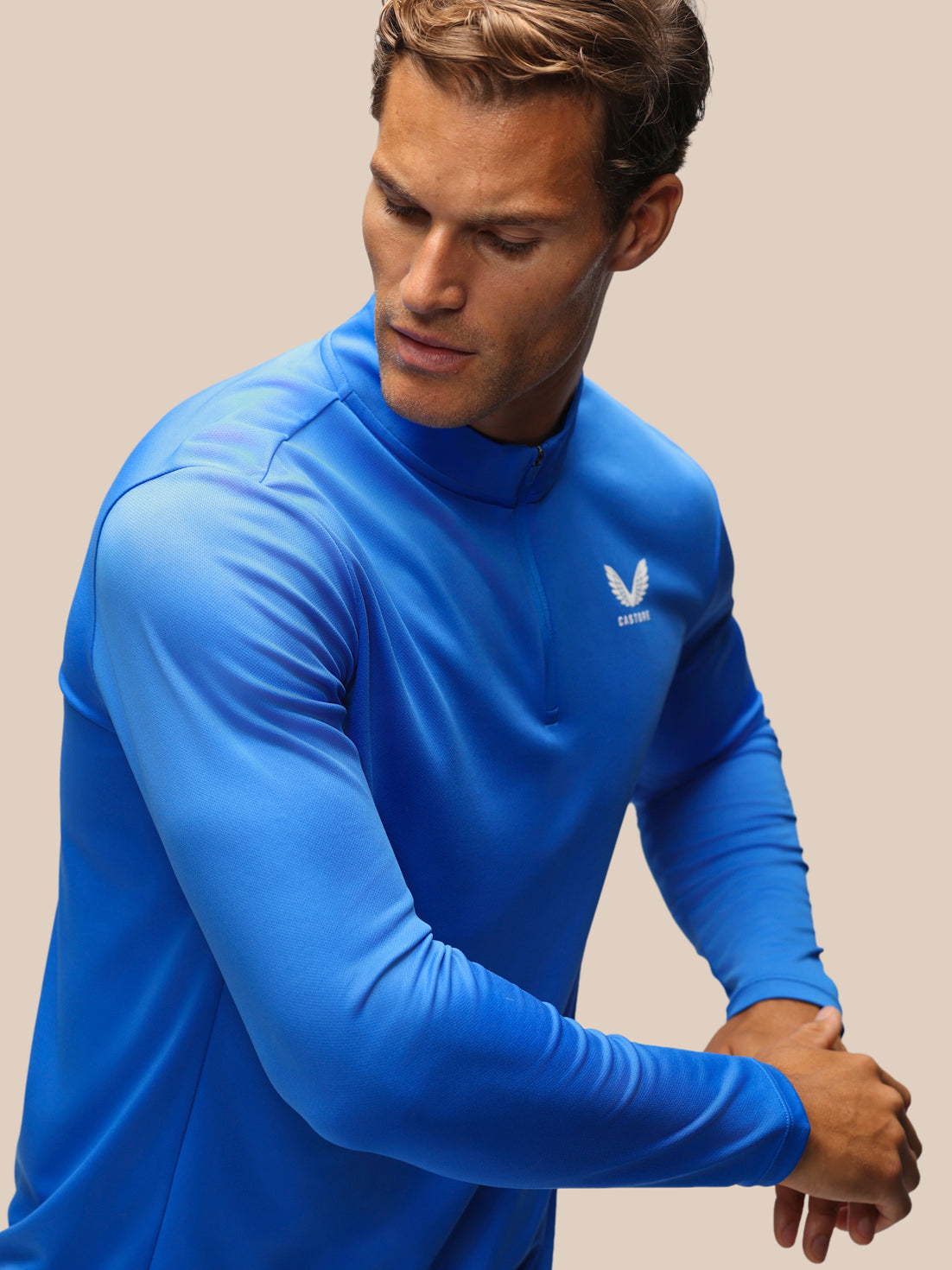 Men's Adapt Athletic Fit Long Sleeve Quarter Zip - Blue - Blue
