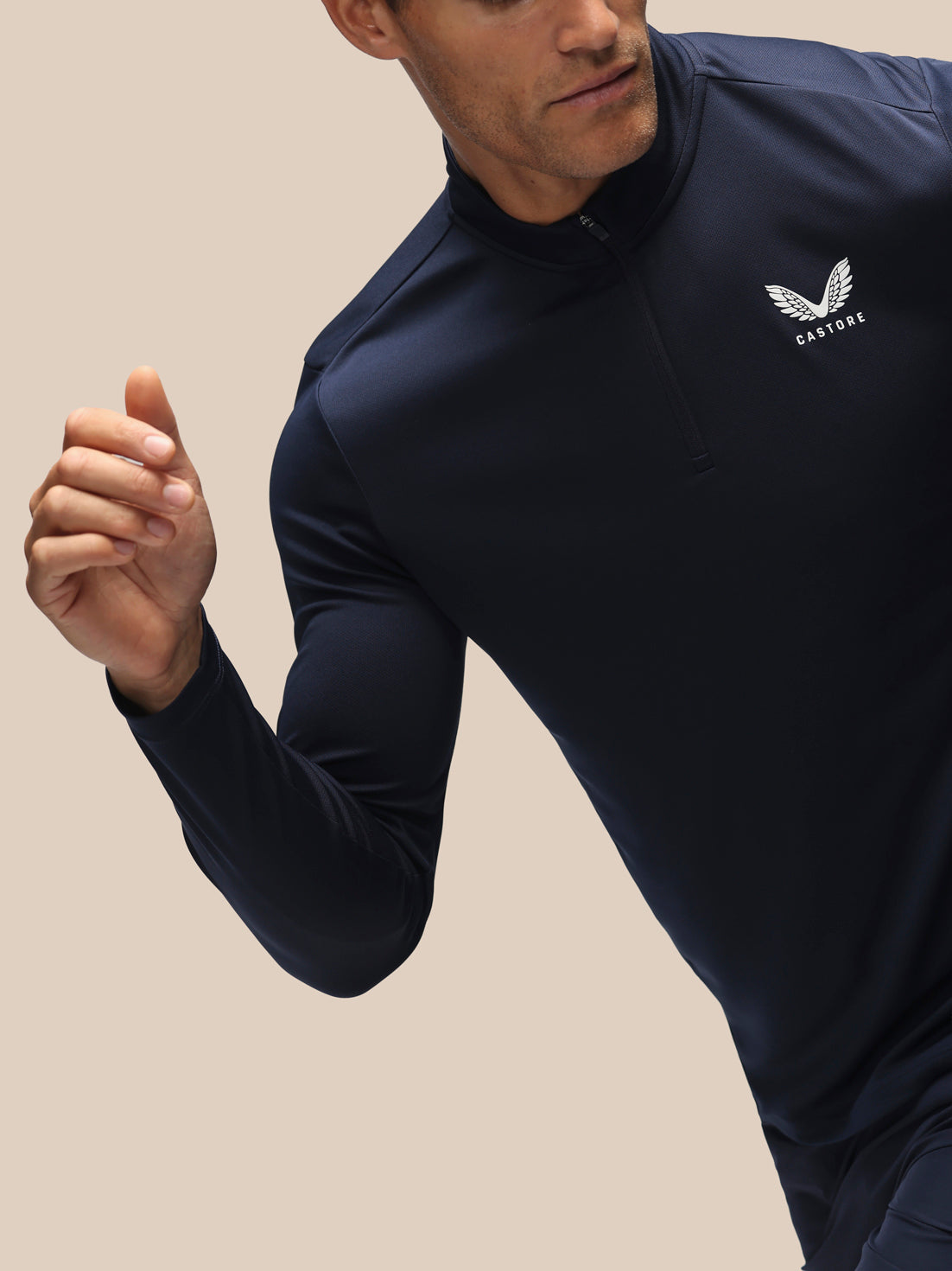 Men's Adapt Slim Fit Long Sleeve Quarter Zip - Navy - Navy