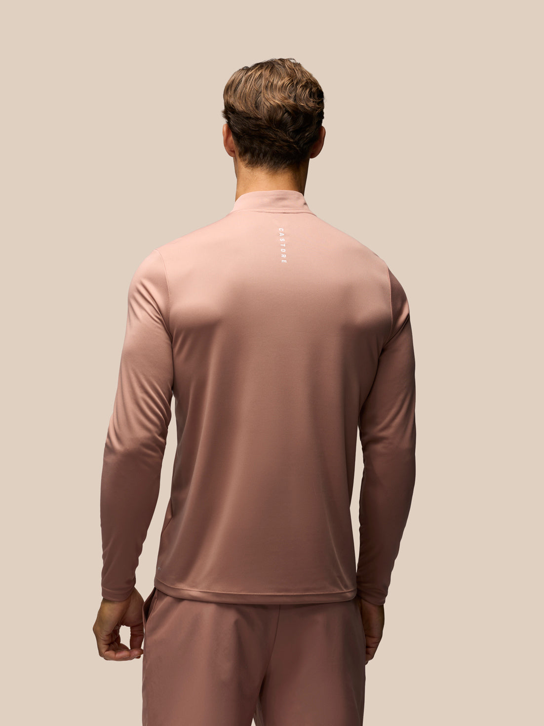 Men's Adapt Quarter Zip Long Sleeve Top - Beige - Beige