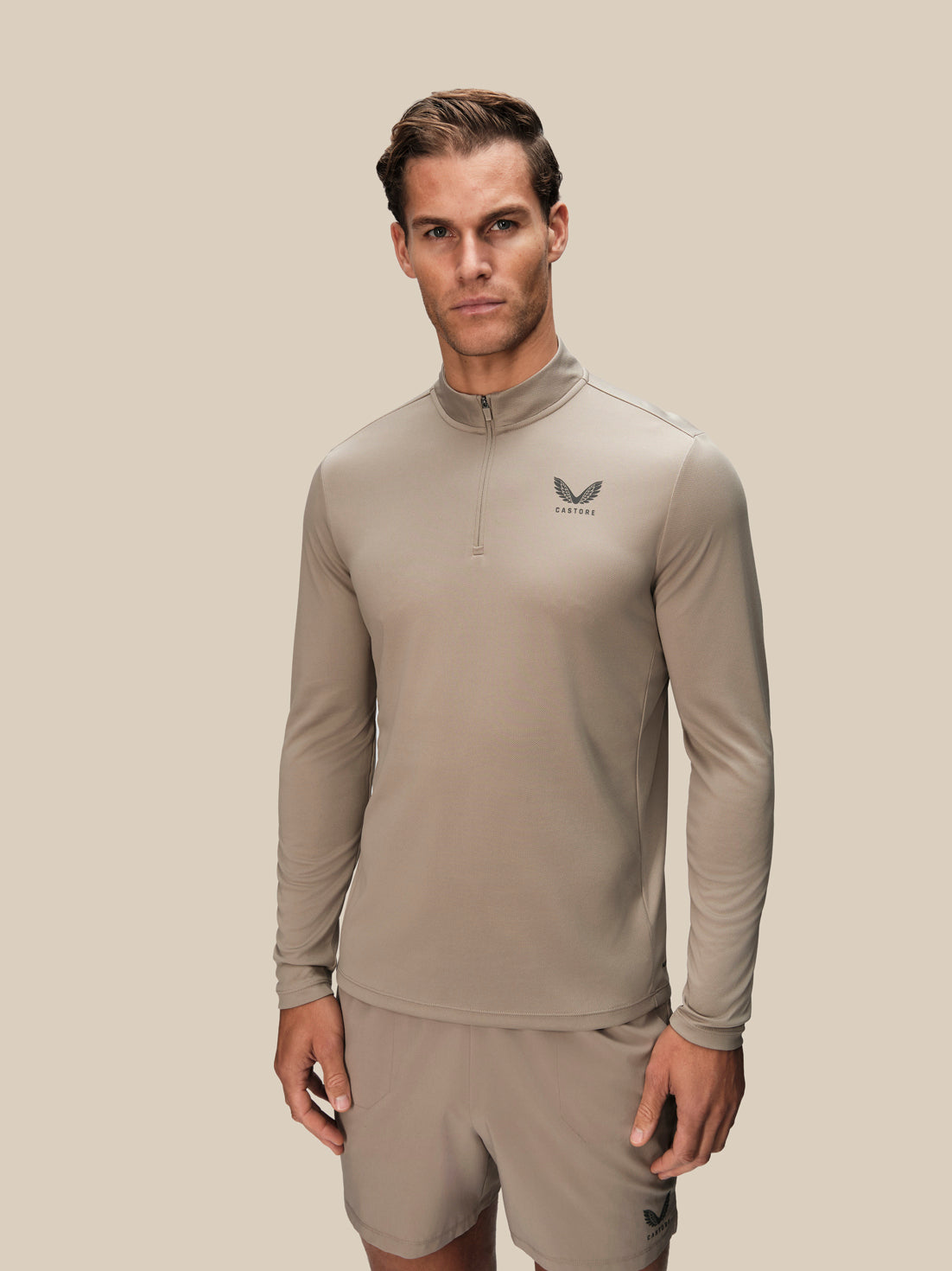 Men's Adapt Long Sleeve Quarter Zip - Taupe - Taupe