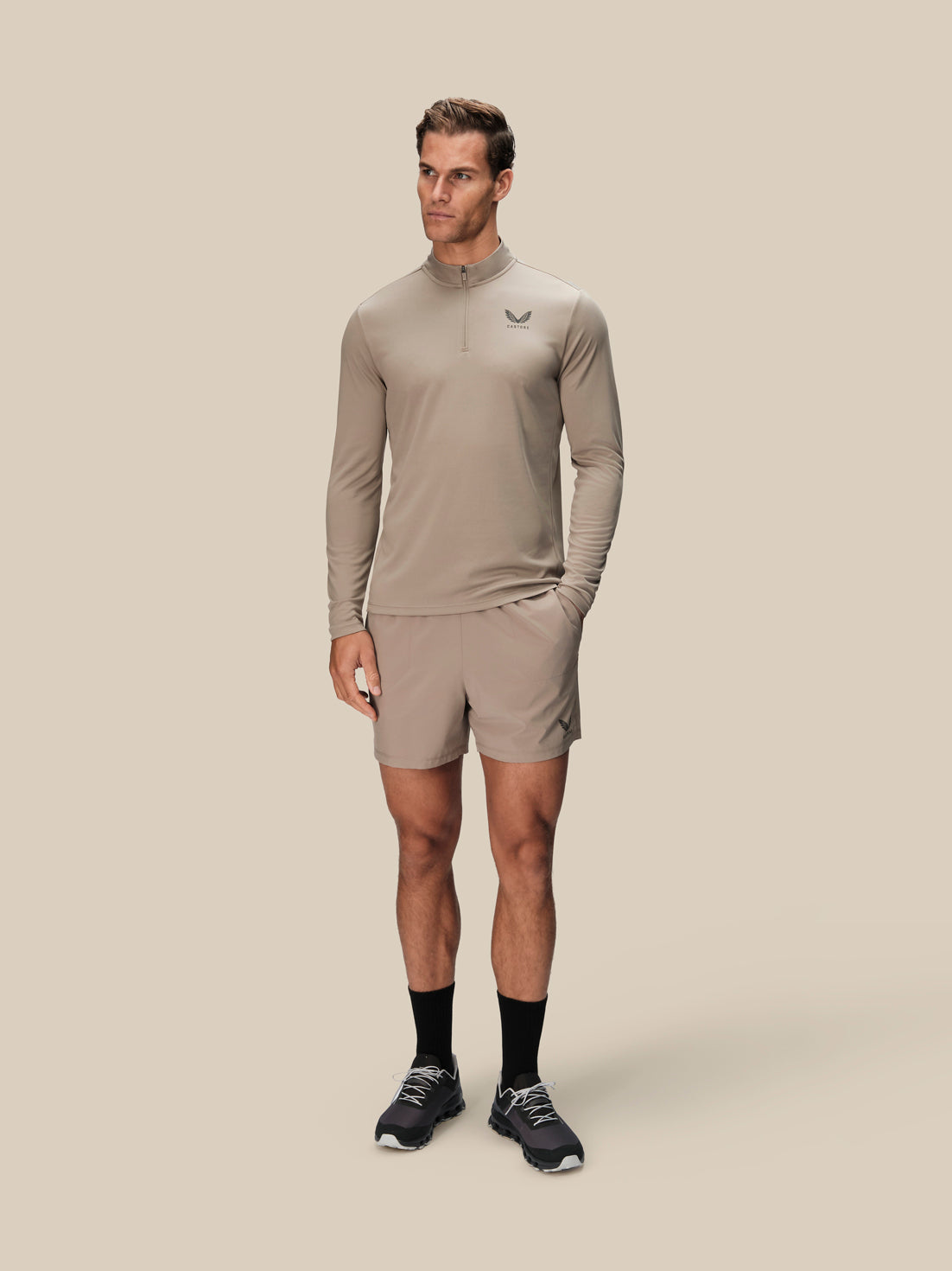Men's Adapt Long Sleeve Quarter Zip - Taupe - Taupe