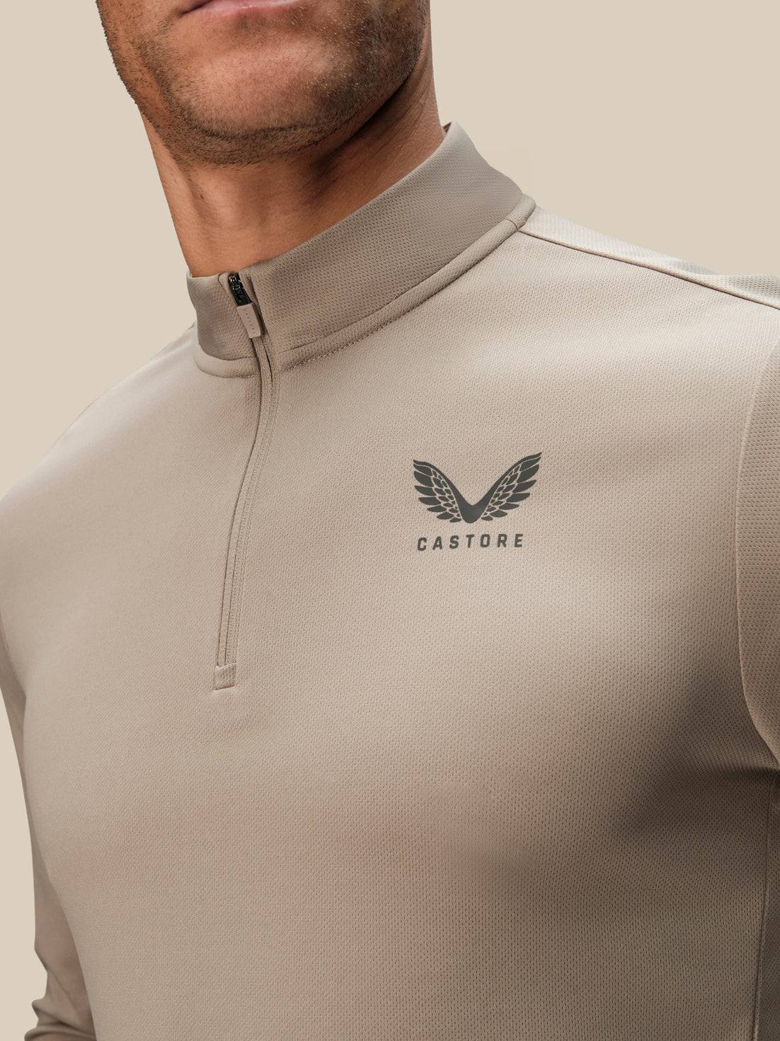 Men's Adapt Long Sleeve Quarter Zip - Taupe - Taupe