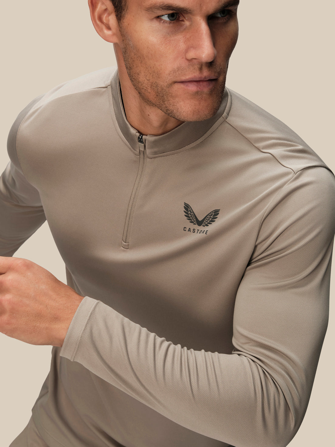 Men's Adapt Long Sleeve Quarter Zip - Taupe - Taupe