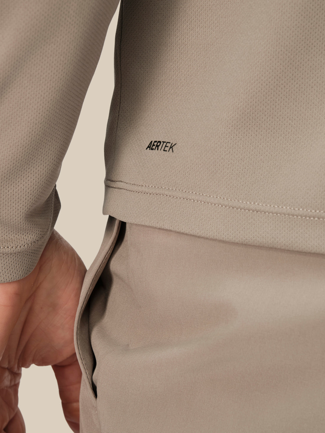 Men's Adapt Long Sleeve Quarter Zip - Taupe - Taupe