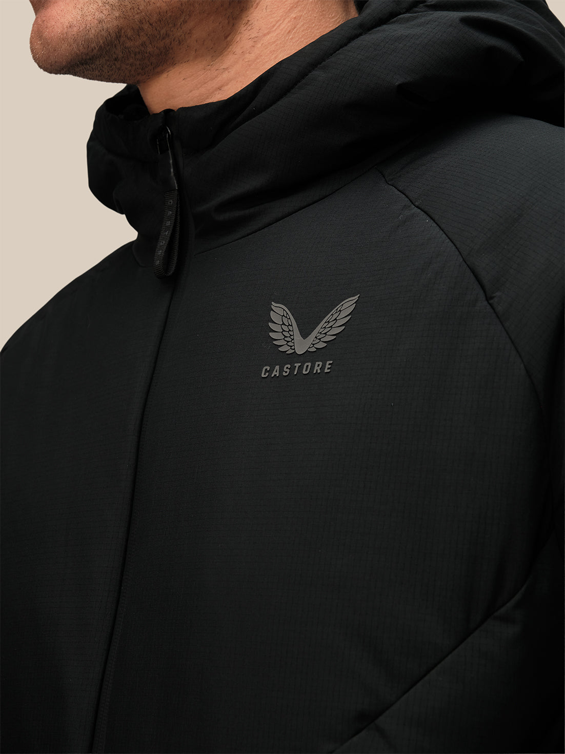Chaqueta acolchada con capucha y manga larga para Hombre - Negro - Black