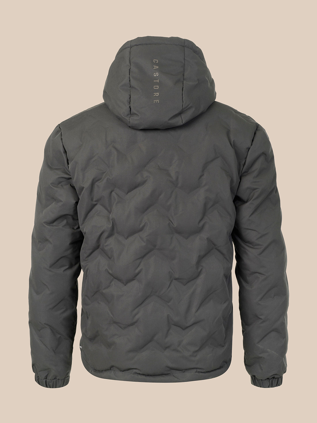 Heren gewatteerde jas met capuchon - Grijs - Gunmetal