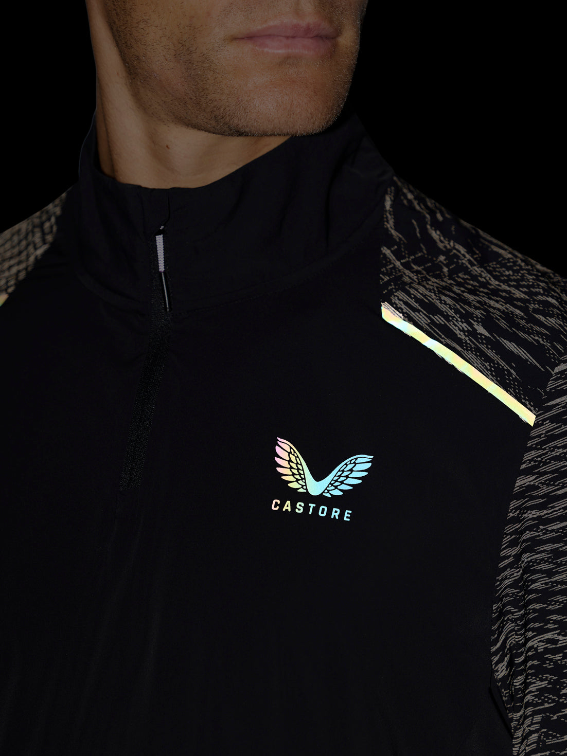 Heren Zone shirt met lange mouwen en 1/2-ritssluiting - Zwart - Zwart