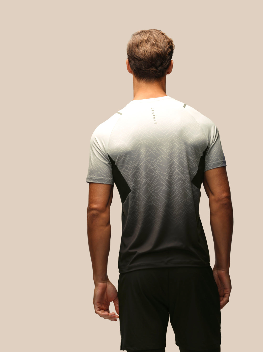 Apex-T-Shirt für Herren mit kurzen Ärmeln und geometrischem Print – Grau - Grau
