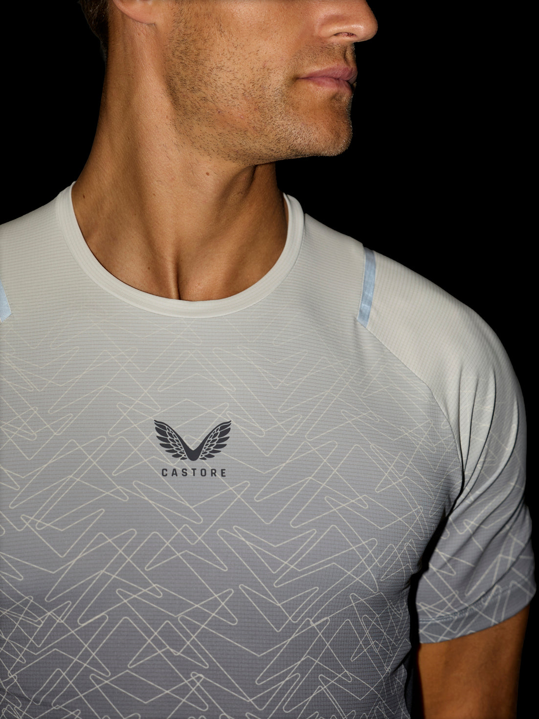 Apex-T-Shirt für Herren mit kurzen Ärmeln und geometrischem Print – Grau - Grau