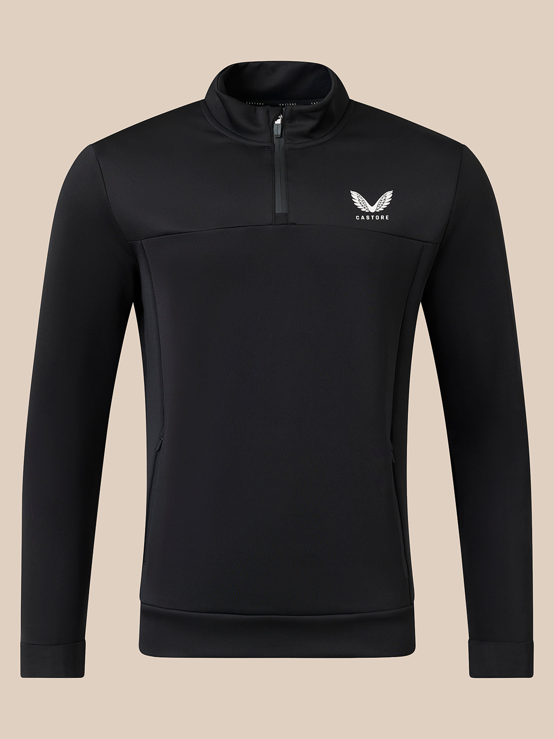 Herren Flex 1/4-Zip-Oberteil - Schwarz - Schwarz