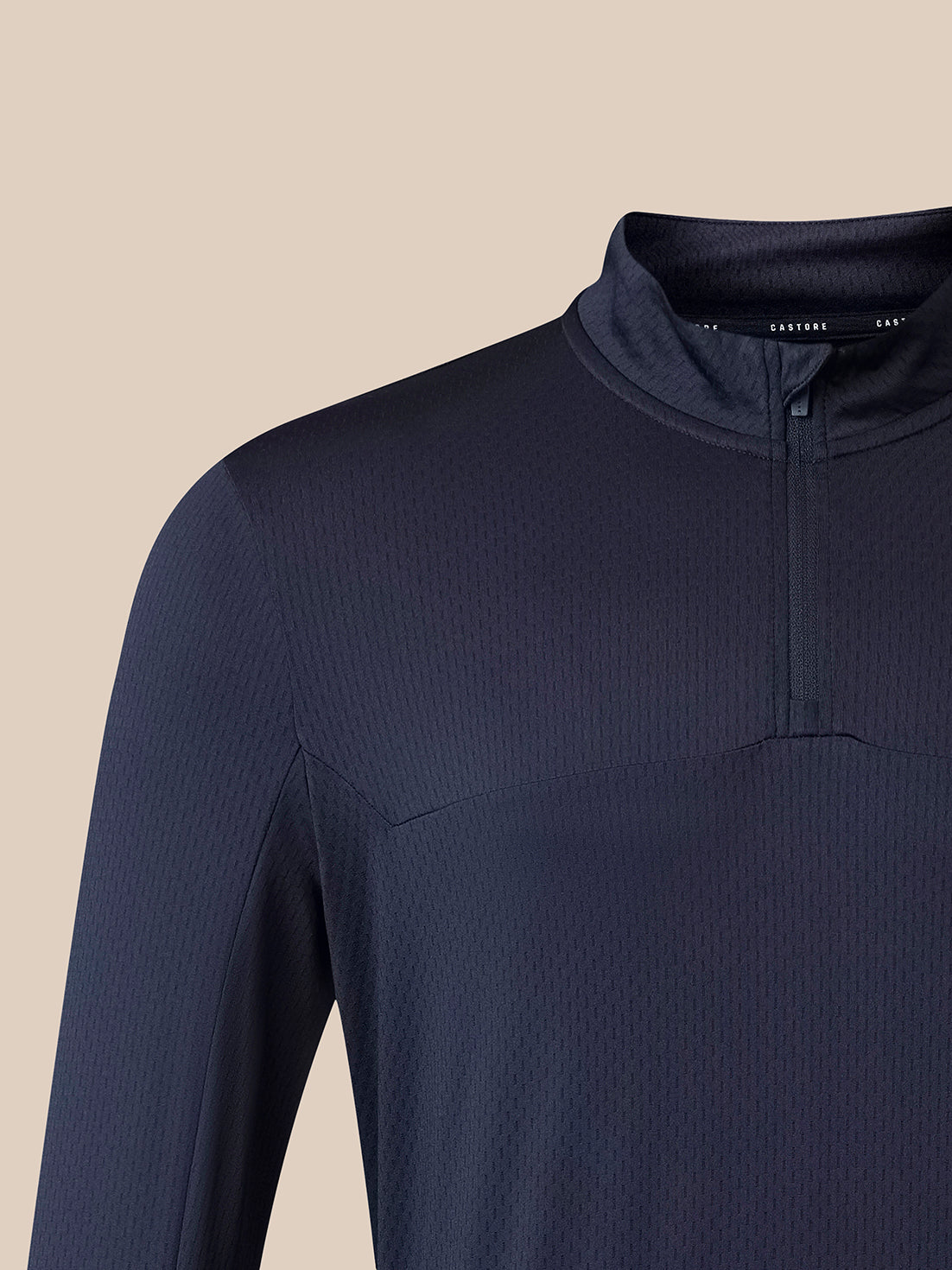 Hombre Top de manga larga con cremallera 1/4 - Azul marino - Azul marino