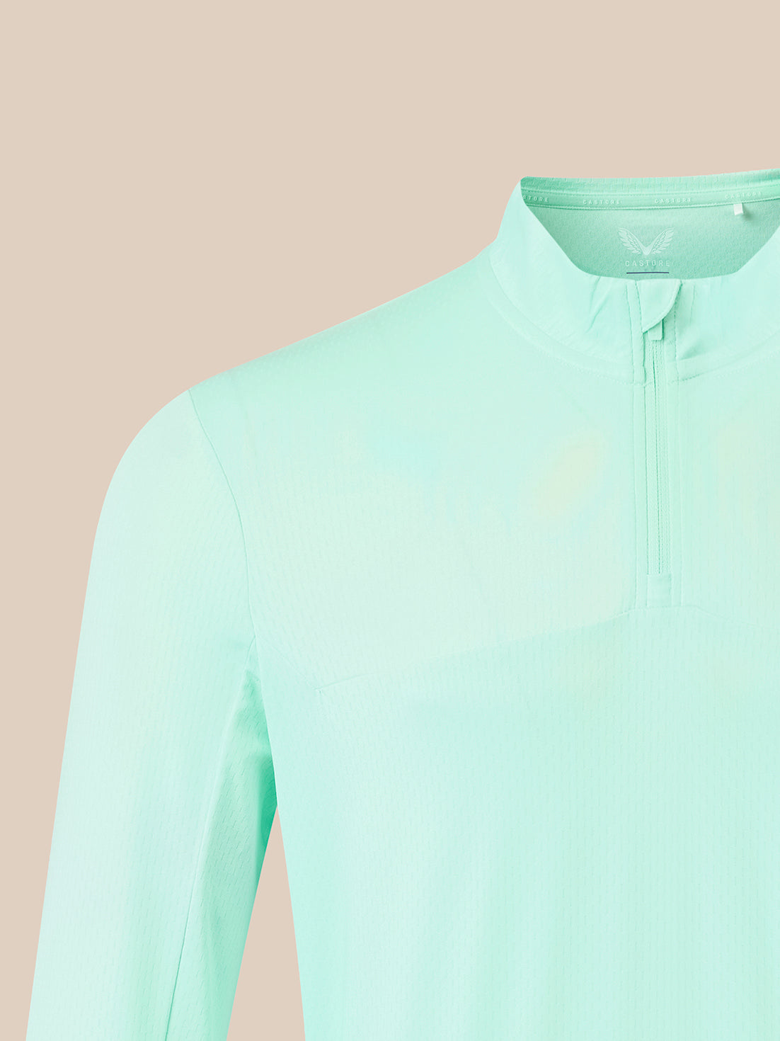 Herren Athletic-Fit-Langarmshirt mit 1/4-Reißverschluss - Grün - Brook Green