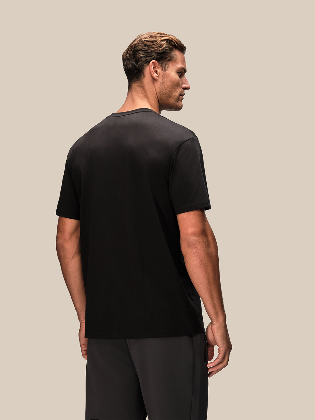Herren Flex Kurzarm-T-Shirt – Schwarz - Schwarz