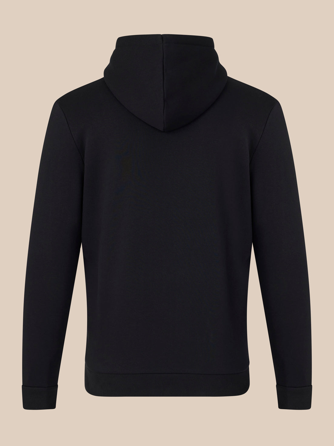 Herren Langarm-Hoodie mit durchgehendem Zip – Schwarz - Schwarz