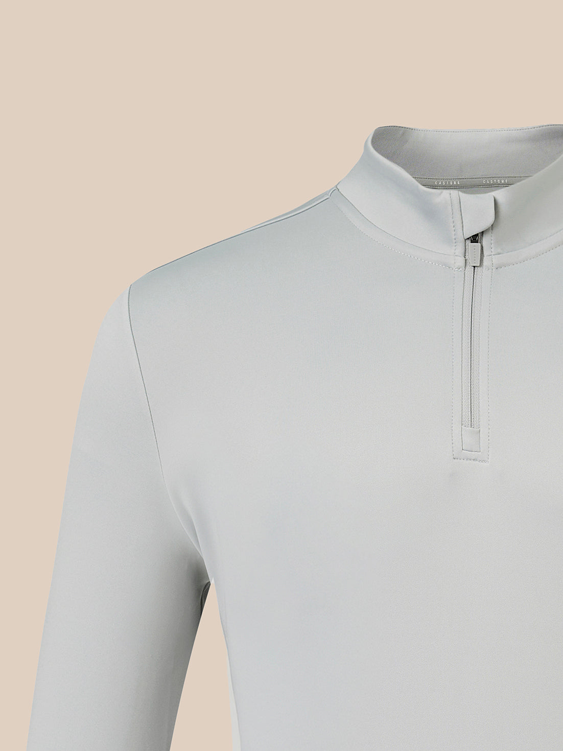 Langärmliges Trainings-Midlayer-Oberteil für Herren mit 1/4-Reissverschluss – Grau - Grau