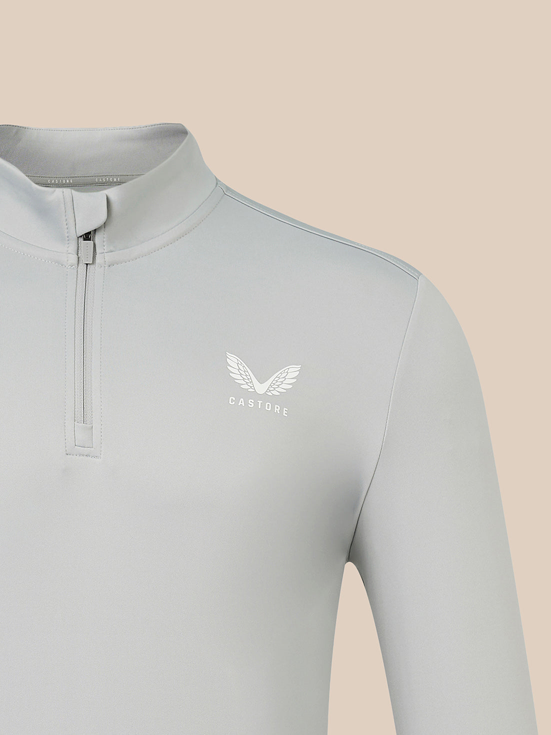 Langärmliges Trainings-Midlayer-Oberteil für Herren mit 1/4-Reissverschluss – Grau - Grau
