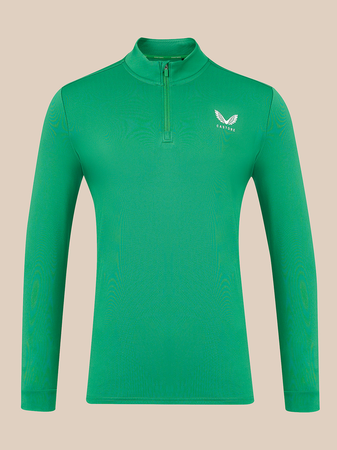 Midlayer-shirt met lange mouwen en 1/4-rits voor heren - Groen - Groen