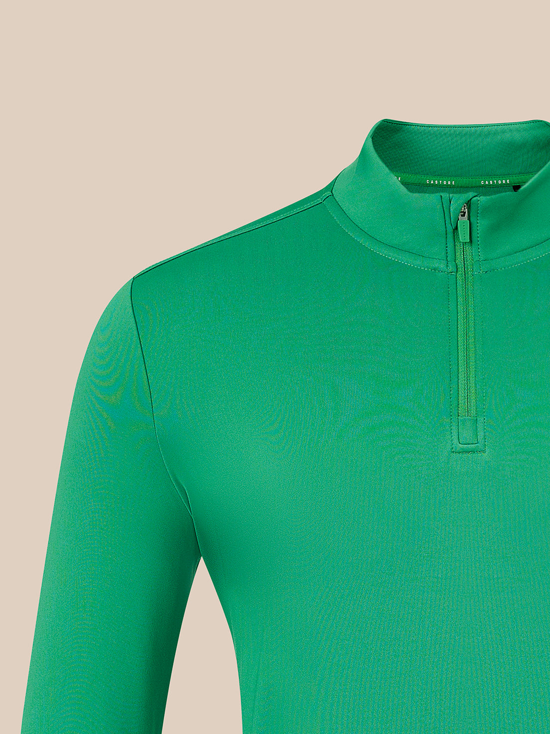 Midlayer-shirt met lange mouwen en 1/4-rits voor heren - Groen - Groen