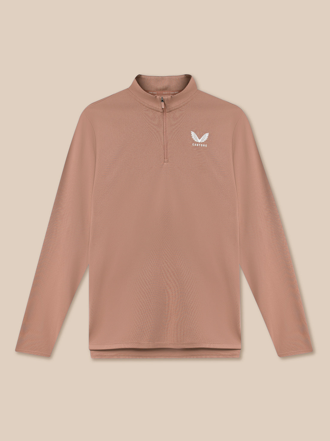 Men's Adapt Quarter Zip Long Sleeve Top - Beige - Beige