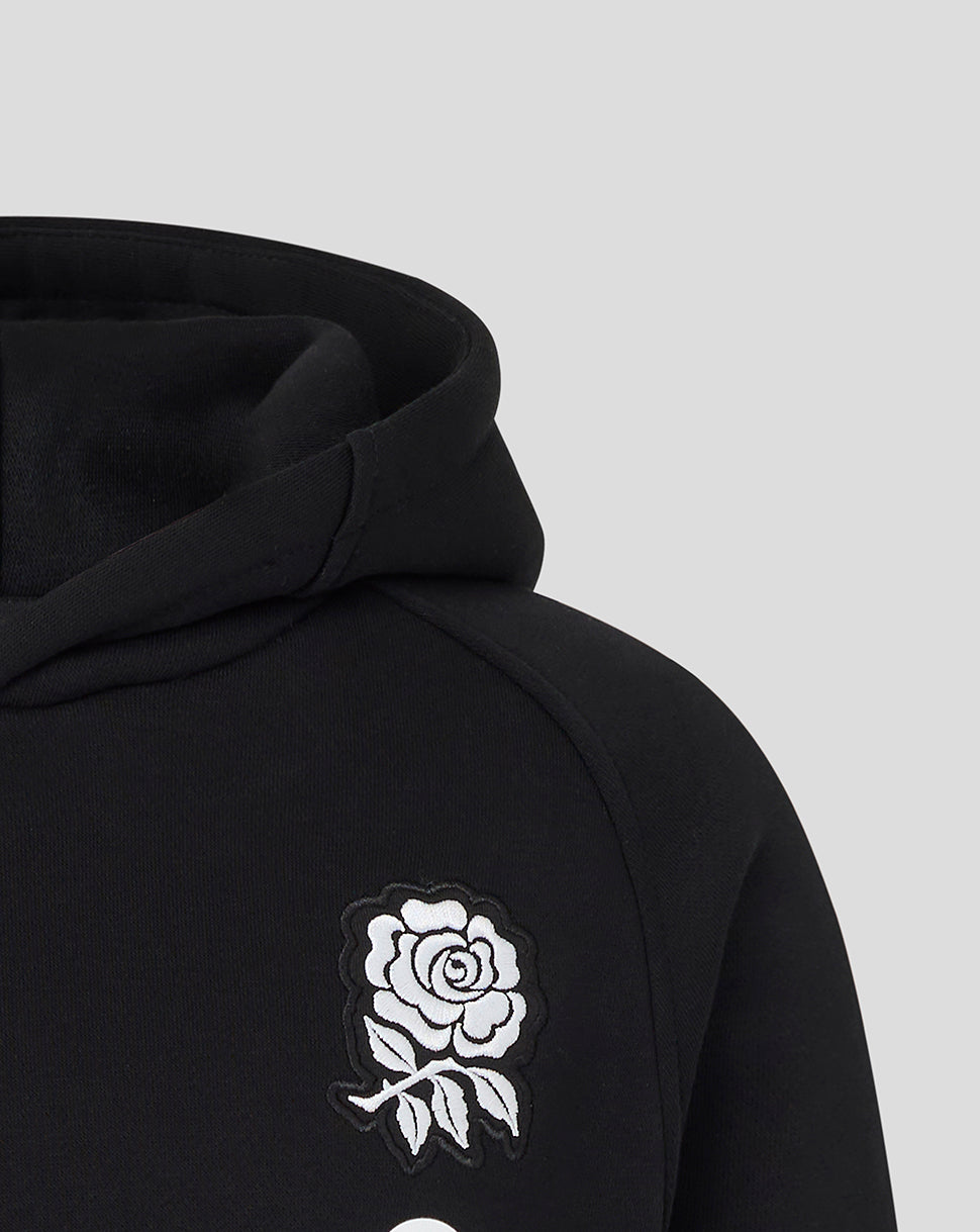 Sudadera con capucha England Rugby Junior 26/27 Travel Adapt Polar – Negro - Negro