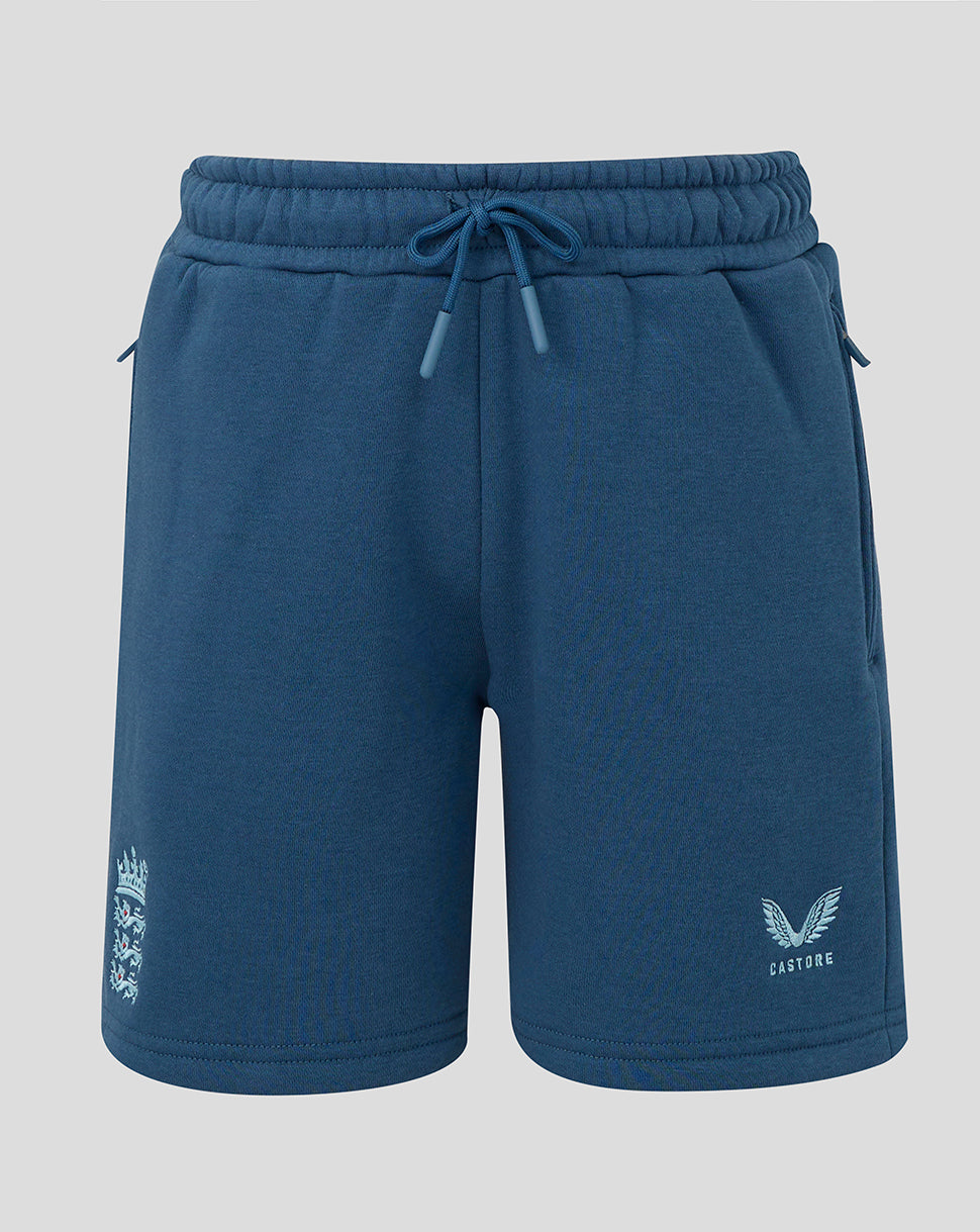 England Cricket Junior 26/27 Off Pitch Shorts - Blue