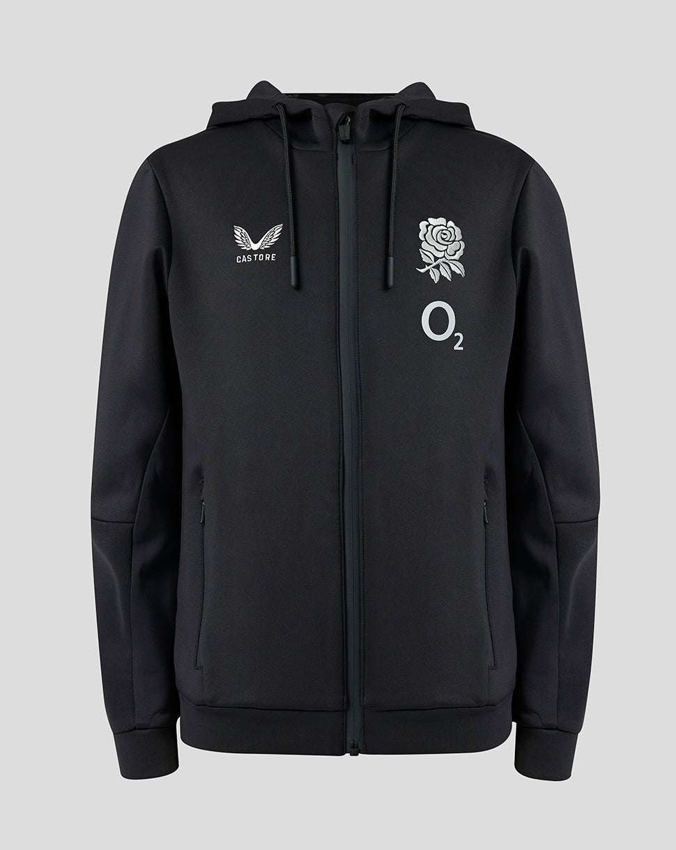 Sudadera con capucha England Rugby Junior 26/27 Travel Flex Zip Up – Negro - Negro