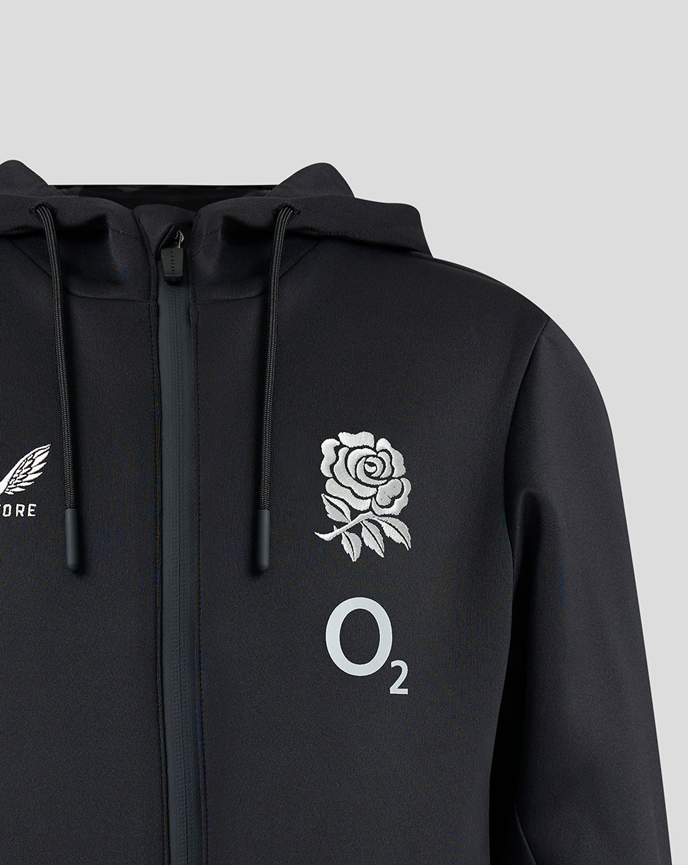 Sudadera con capucha England Rugby Junior 26/27 Travel Flex Zip Up – Negro - Negro