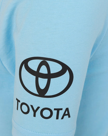 Toyata logo on a light blue background
