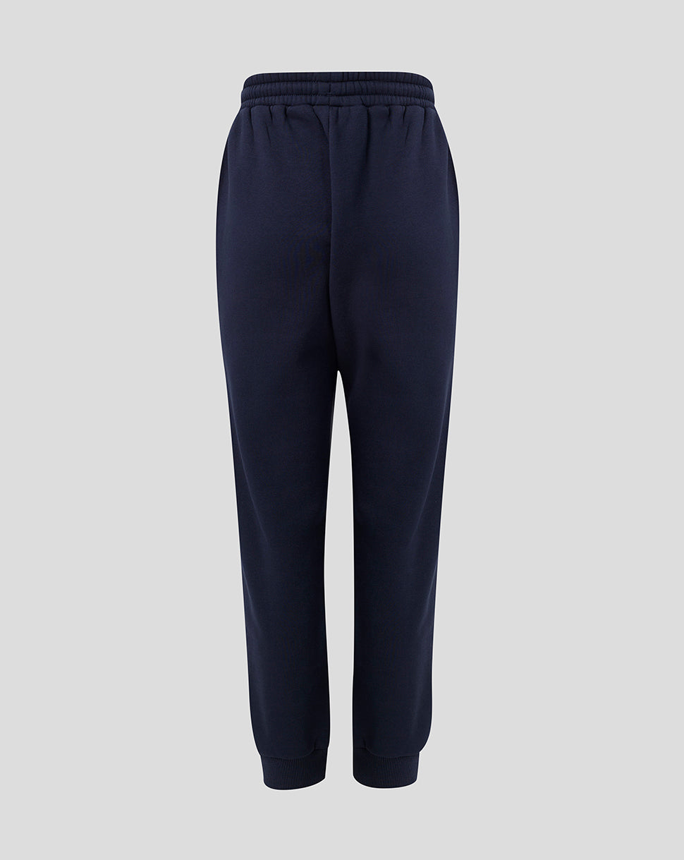 Back view of navy Leicester Tigers Adapt Fleece Travel Joggers with a drawstring waistband.