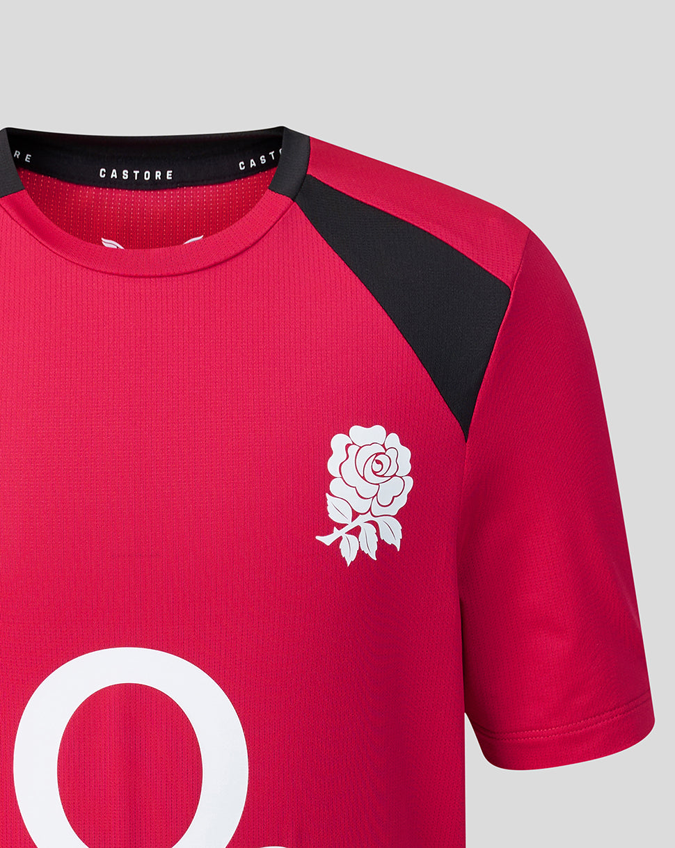 England Rugby Juniors 26/27 Training Short Sleeve T-Shirt - Red - Red