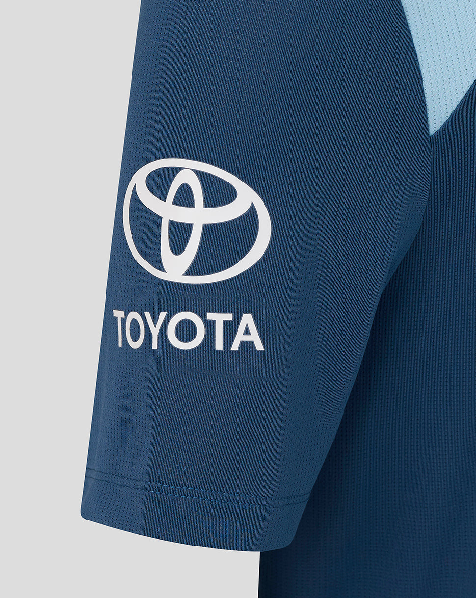 Navy sleeve with Toyota logo on a light gray background