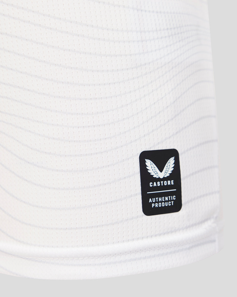 White t-shirt with a black Castore logo on a white background