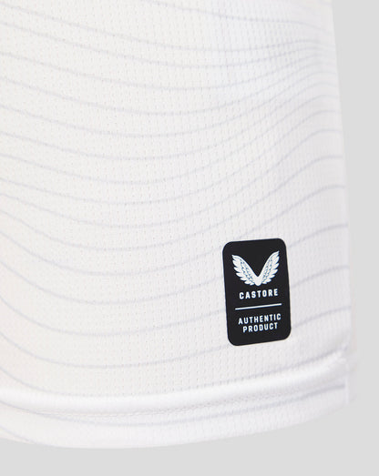 White t-shirt with a black Castore logo on a white background