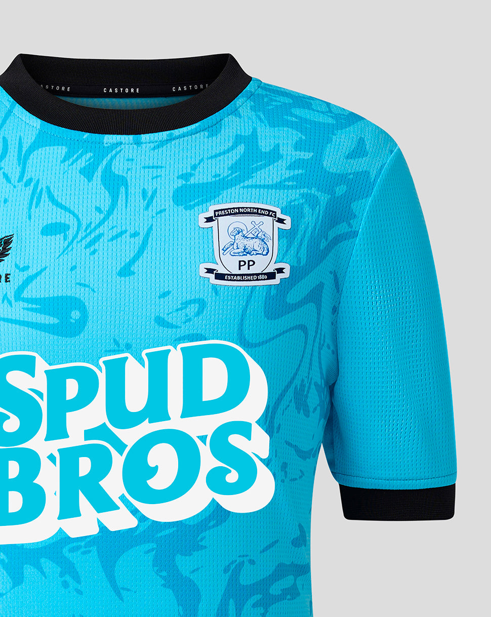 Preston North End Junior 2026/27 Auswärts-Torwarttrikot mit kurzen Ärmeln - Blau