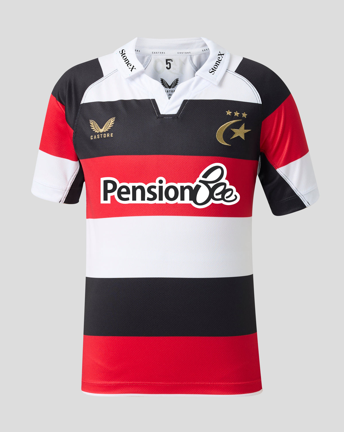 Camiseta Saracens Junior 2026/27 150 Anniversary Réplica – Blanco - Blanco/Negro/Rojo