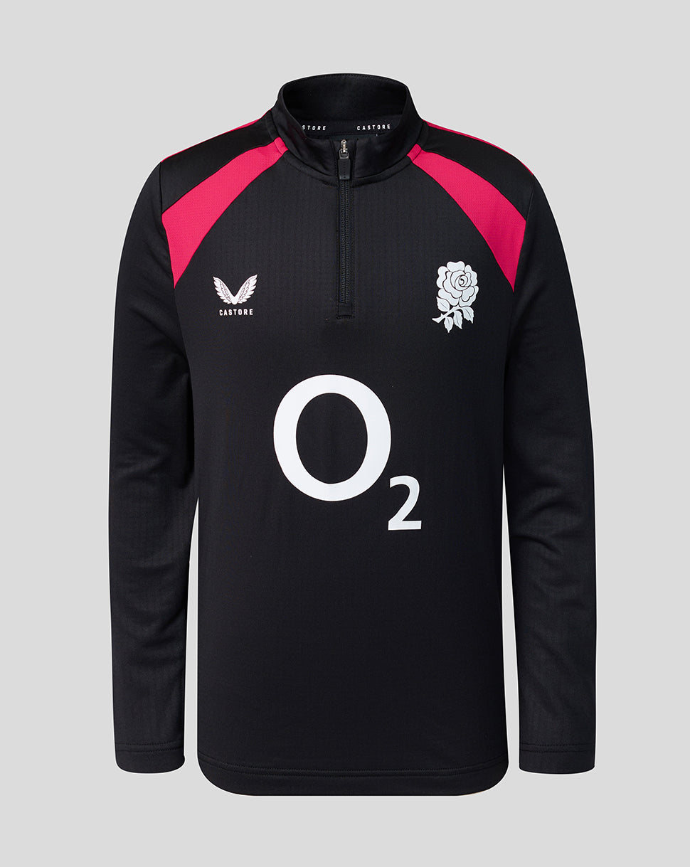England Rugby Junior 26/27 Training Midlayer Oberteil – Schwarz - Schwarz