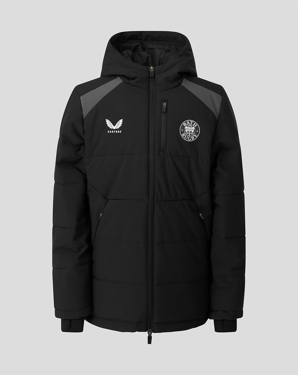 Chaqueta acolchada Bath Rugby 2026/27 Training junior - Negro/Gunmetal