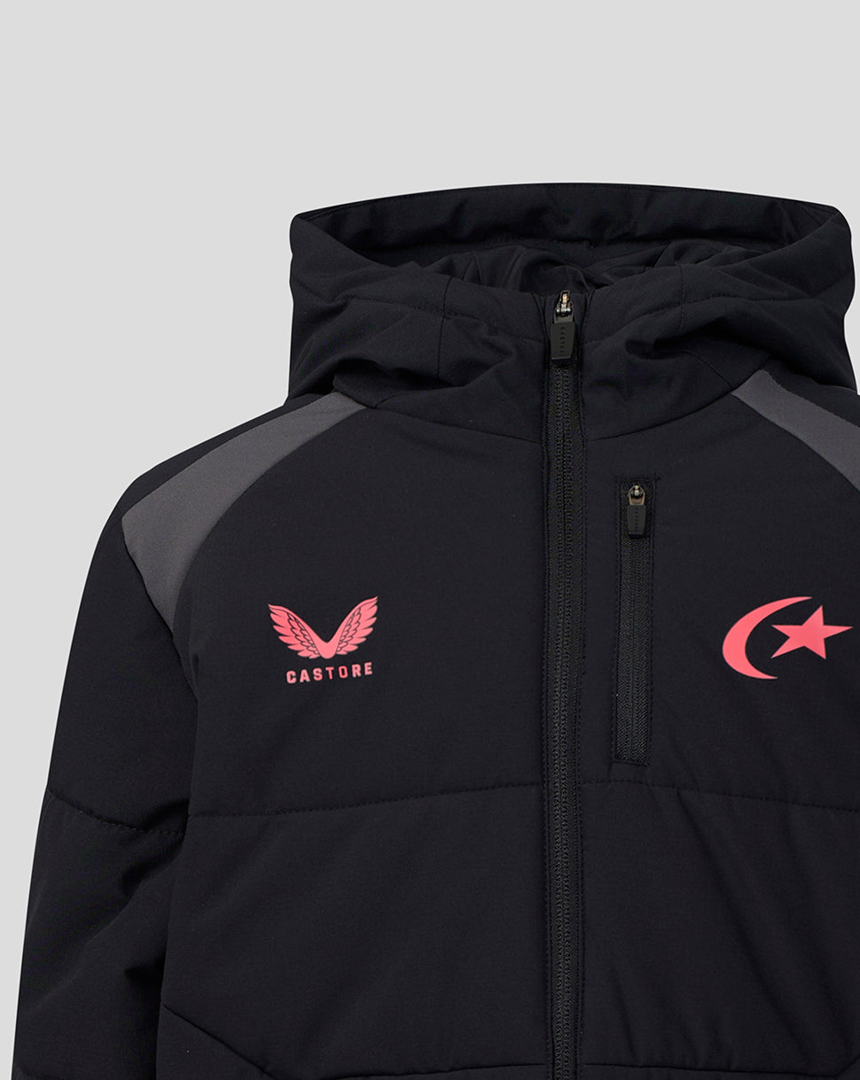 Chaqueta acolchada Saracens 2026/27 Training junior – Negro - Negro/Gris