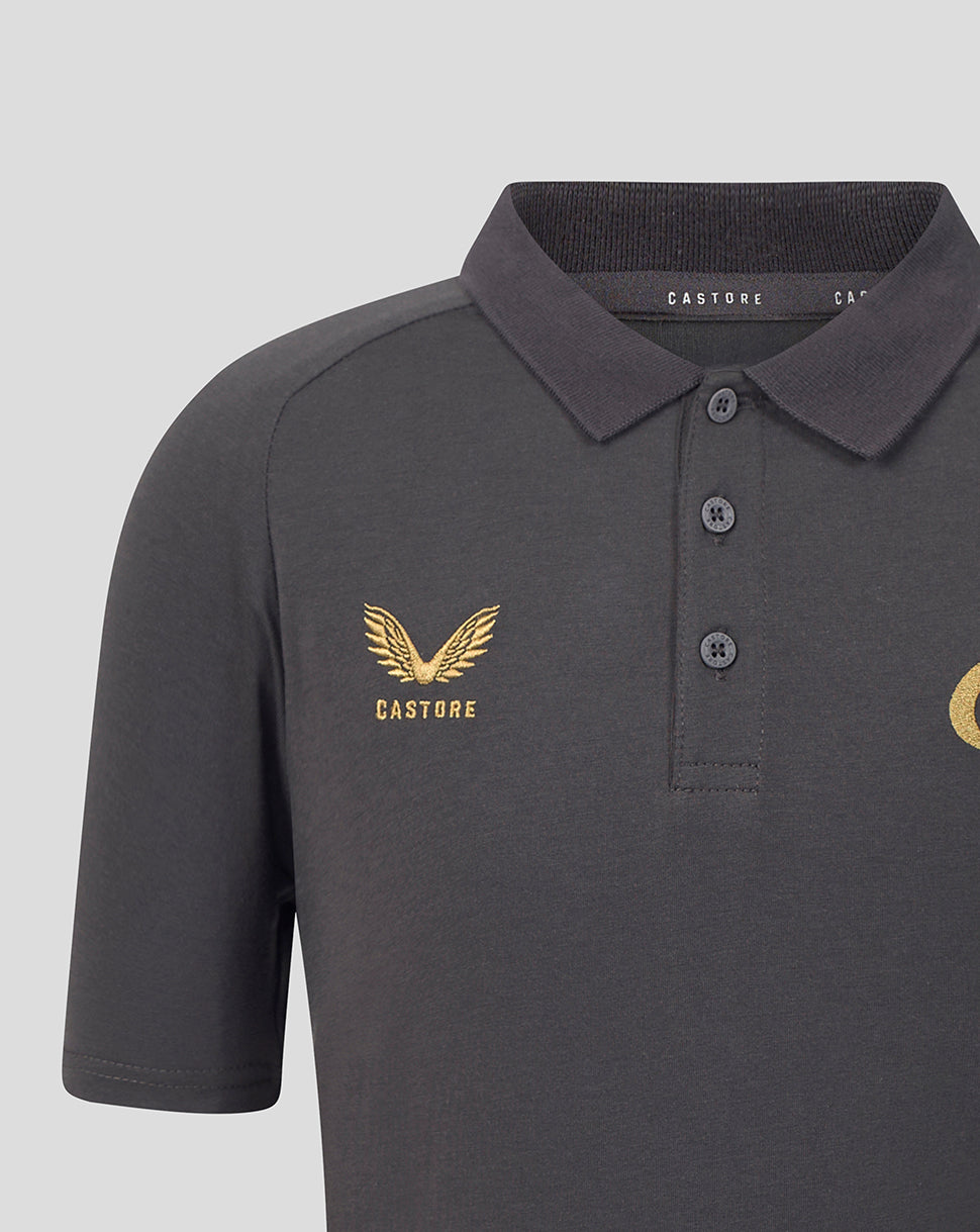 Saracens Junior 2026/27 Travel Poloshirt – Grijs - Grijs