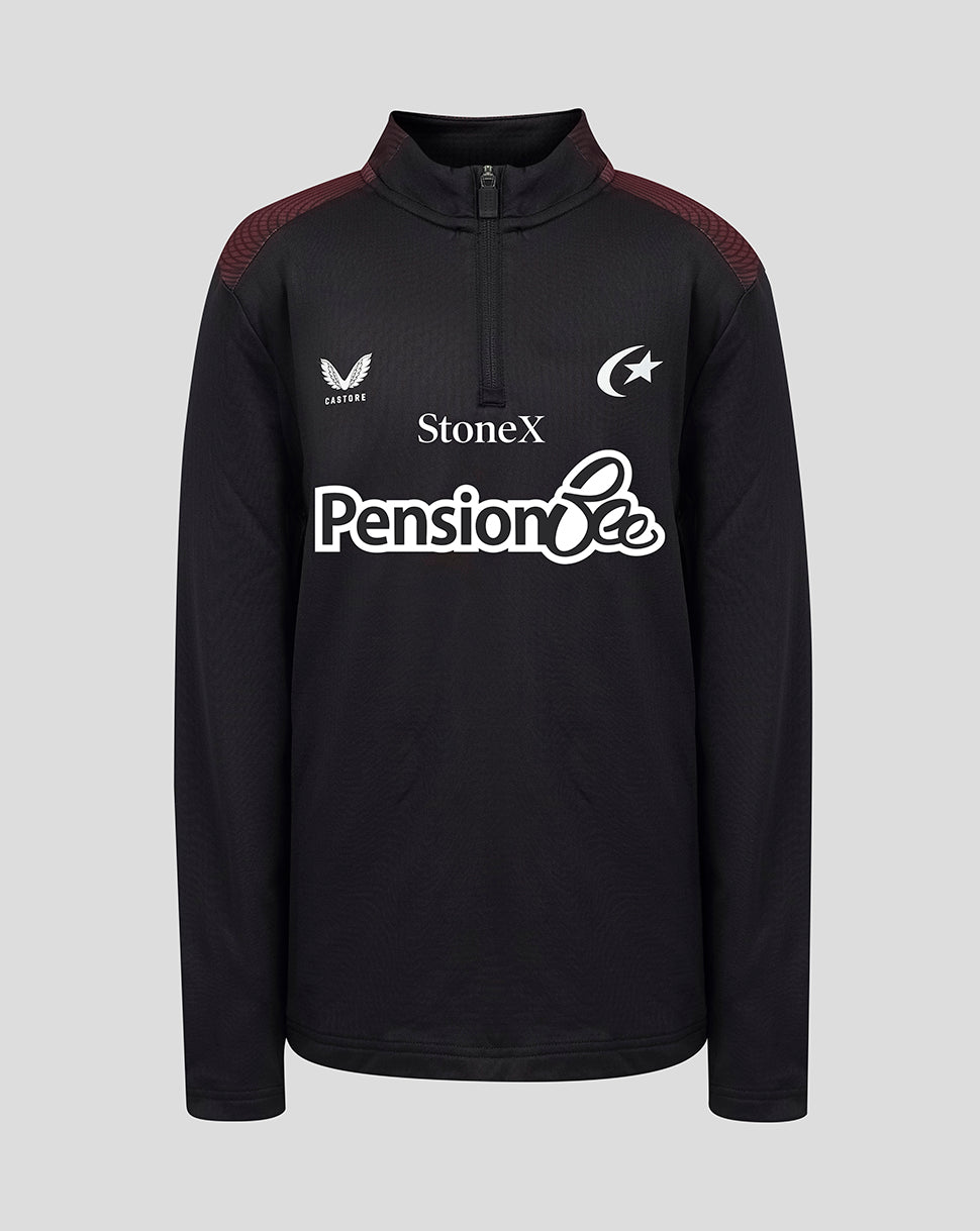 Saracens junior 2026/27 Matchday 1/4 zip top – zwart - Zwart
