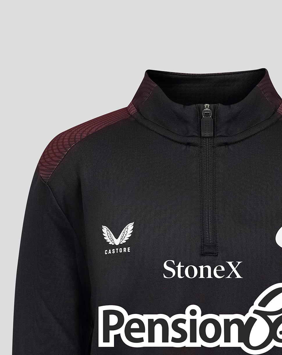 Saracens junior 2026/27 Matchday 1/4 zip top – zwart - Zwart