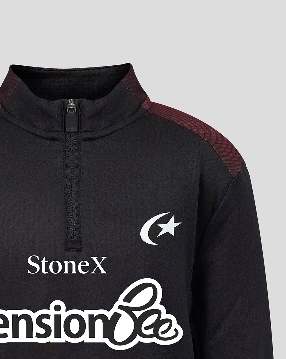 Saracens junior 2026/27 Matchday 1/4 zip top – zwart - Zwart