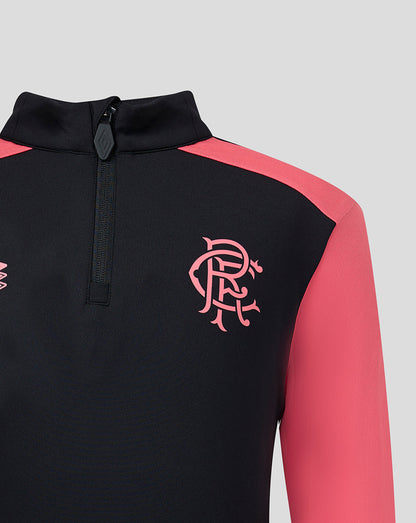 Black and pink sports jacket with a logo on a gray background