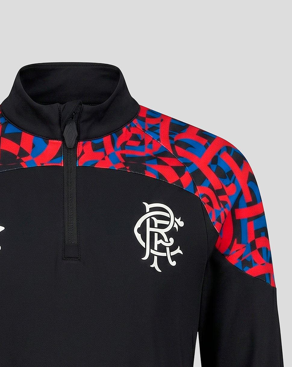 Rangers FC junior 2026/27 Third Matchday 1/4 zip top - Zwart