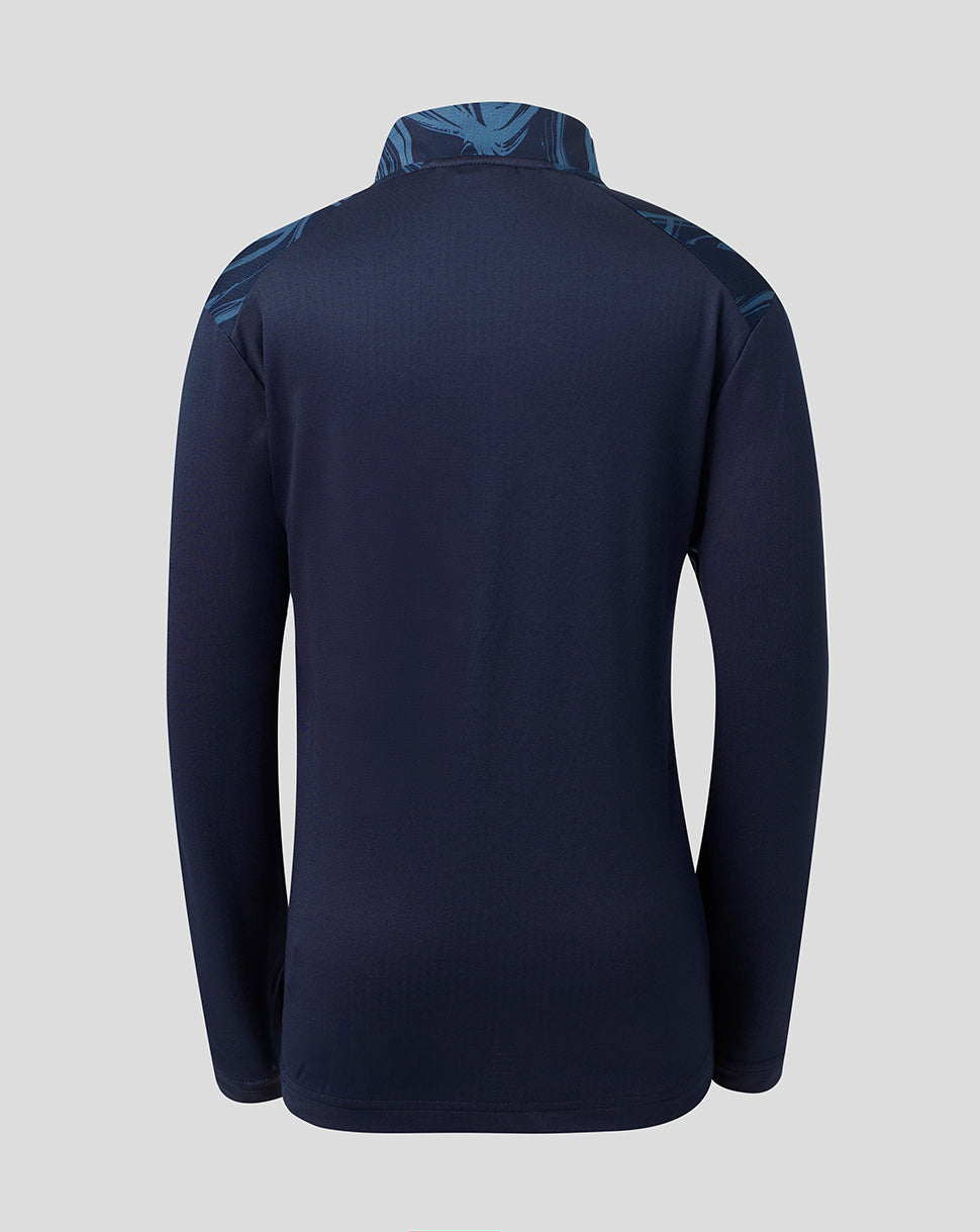 Leicester Tigers junior 2026/27 Matchday 1/4 zip top - Marineblauw
